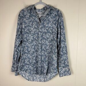 Wrangler Wrancher Shirt Mens Paisley Western Shirt Long Sleeve Pearl Snap Button